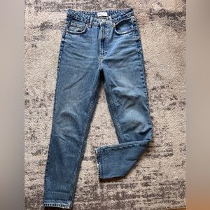 Zara high rise straight leg jeans